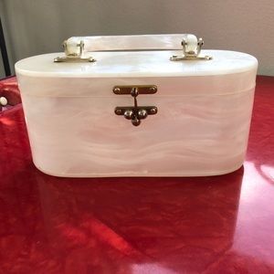 Vintage Pearl Lucite handbag box purse